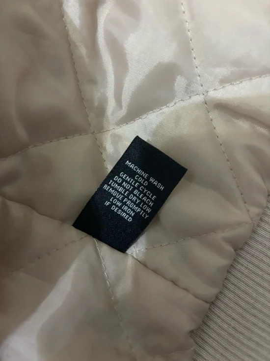 New Look Faux Fur Hood Bomber Jacket L Fits M Blush GorpCore Coat Y2K Beige - Picture 13 of 13